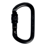 STEEL OVAL CARABINER SCREW GATE BLACK OVAL STEEL CONNECTOR / SCREW Mosquetón de acero