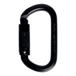STEEL OVAL CARABINER TRIPLE LOCK BLACK OVAL STEEL CONNECTOR / TRIPLE LOCK Mosquetón de acero